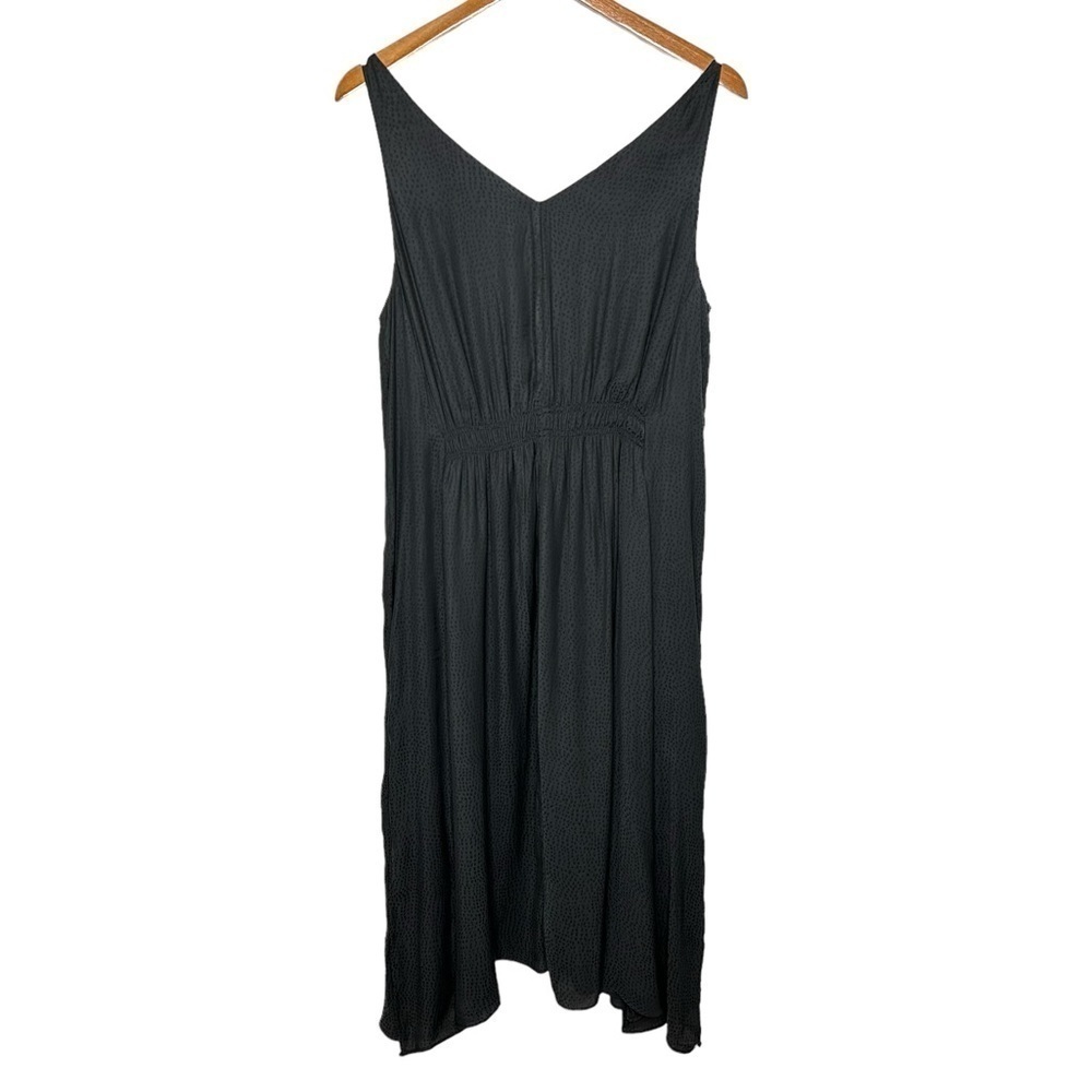 Ann Taylor Womens Sleeveless V Neck Dress Size 14 Black Animal Print Lined
